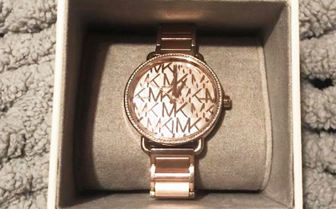 Michael Kors Addyson Rose Gold Tone Stainless Watch on a Box