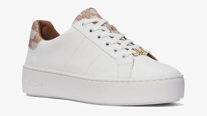 Michael Kors Poppy Faux Leather and Logo Sneaker