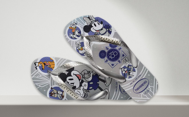 Mickey Mouse and Friends Disney Flip Flops for Adults