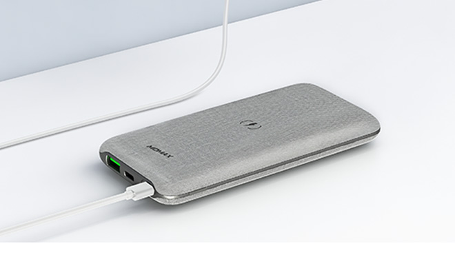 Momax Wireless Portable Charger in Grey Color