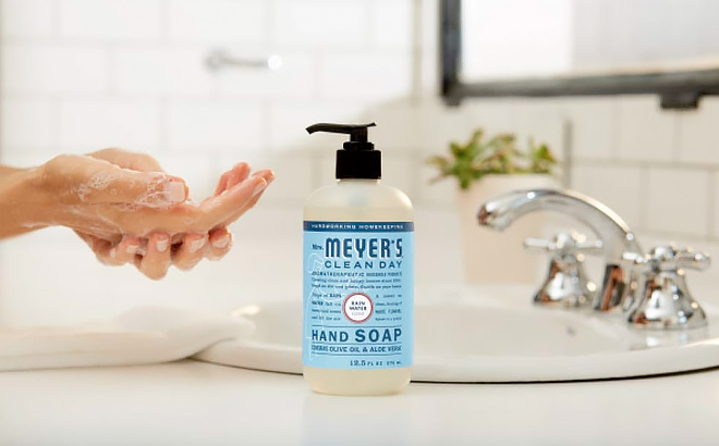 Mrs Meyers Hand Soap Made with Essential Oils Biodegradable Formula Rain Water 12 5 fl oz