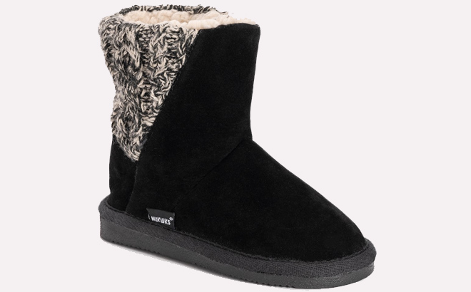 Muk Luks Girls Black White Sabrina Boots Muk Luks Girls Black White Sabrina Boots