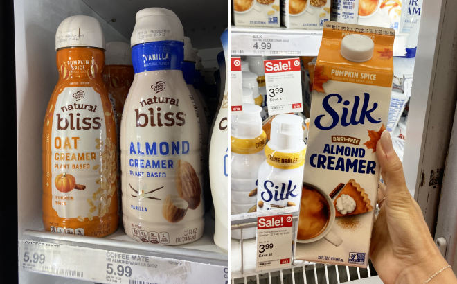 Natural Bliss Pumpkin Spice Oat Creamer and Silk Pumpkin Spice Almond Creamer