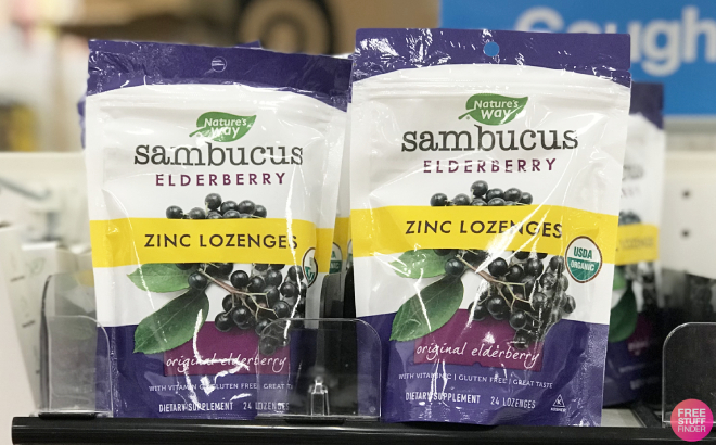 Natures Way Sambucus Elderberry and Zinc Lozenges