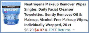 Neutrogena Makeup Remover Wipes Checkout Summary