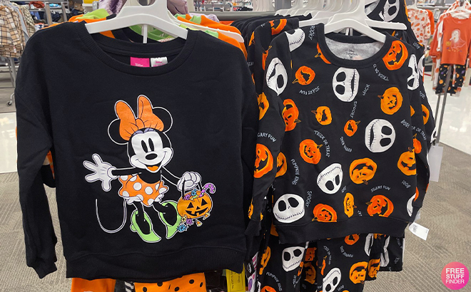 Nightmare Before Christmas Halloween Fleece Top and Bottom Set and Disney Minnie Mouse Halloween Fleece Set