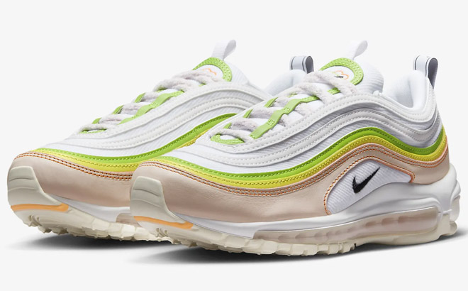 Nike Air Max 97 White Pearl Pink Action Green Black Color