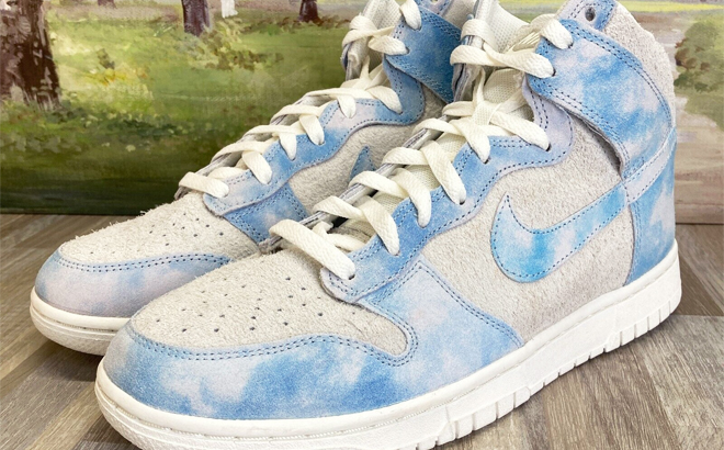 Nike Dunk High SE Womens Shoes in Blue and White