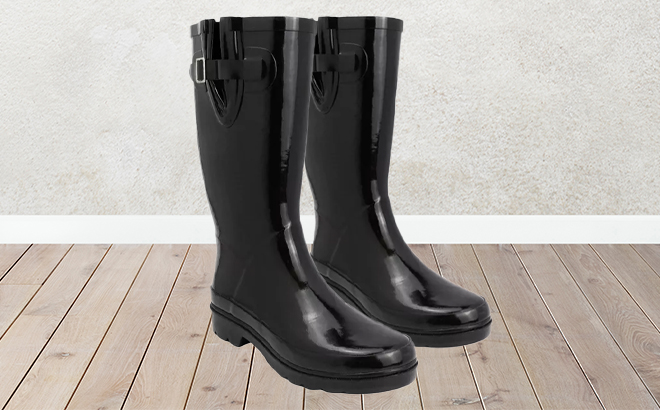 Ocean Coast Womens Ryleigh Rain Boots in Black