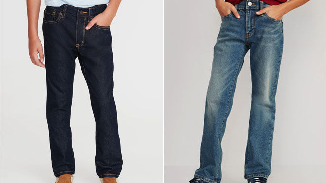 Old Navy Boys Wow Skinny Non Stretch Jeans and Boot Cut Built In Flex Jeans