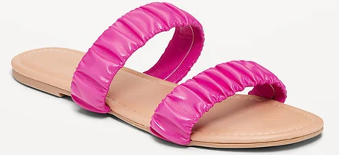 Old Navy Faux Leather Ruched Sandals for Women in Pink