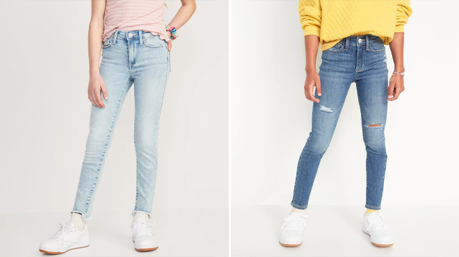 Old Navy Girls Jeans on White Background