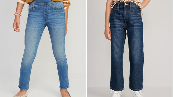 Old Navy Girls Wow Skinny Pull On Jeans and High Waisted Tough Jeans