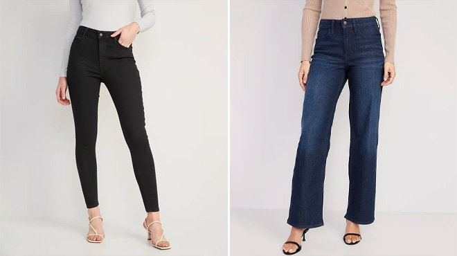 Old Navy High Waisted Skinny and Wide Leg Jeans