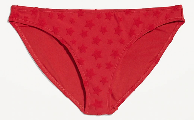 Old Navy Low Rise Terry Classic Bikini Swim Bottoms in Red