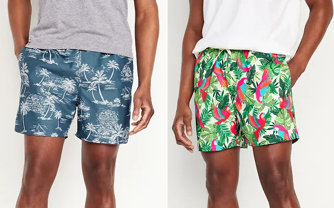 Old Navy Mens Printed Swim Trunks in Two Patterns