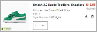 PUMA Smash 3 0 Suede Toddlers Sneakers Order Summary
