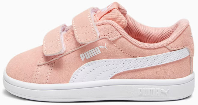 PUMA Smash 3 0 Suede Toddlers Sneakers on a Gray Background