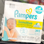 Pampers Sensitive Water Based Hypoallergenic and Unscented Baby Wipes 392 Count on a Cart