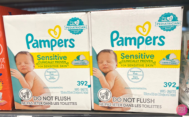Pampers Sensitive Water Based Hypoallergenic and Unscented Baby Wipes 392 Count