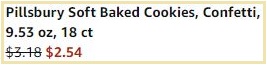 Pillsbury Soft Baked Cookies Checkout Summary