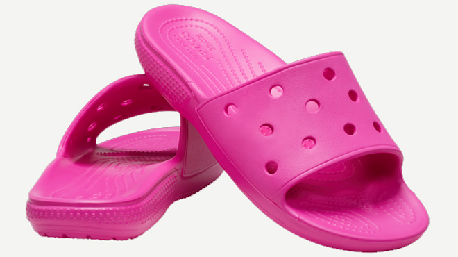 Pink Color Crocs Classic Slides
