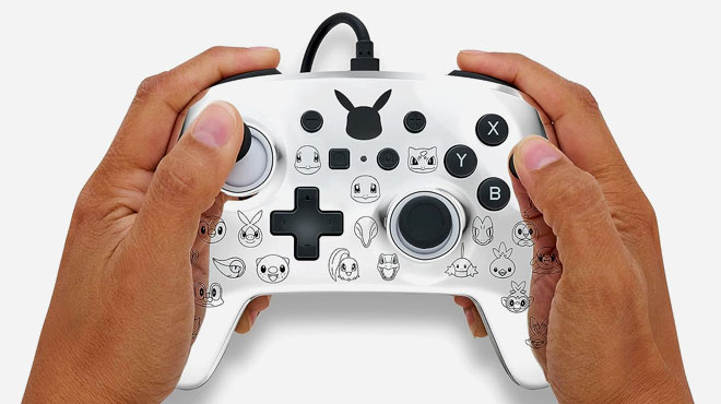 PowerA Enhanced Wired Controller for Nintendo Switch in Pikachu Black and Silver