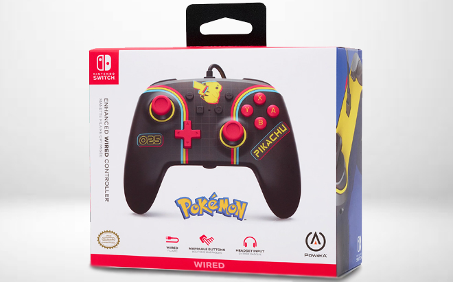 PowerA Enhanced Wired Controller for Nintendo Switch in Pikachu Colorway