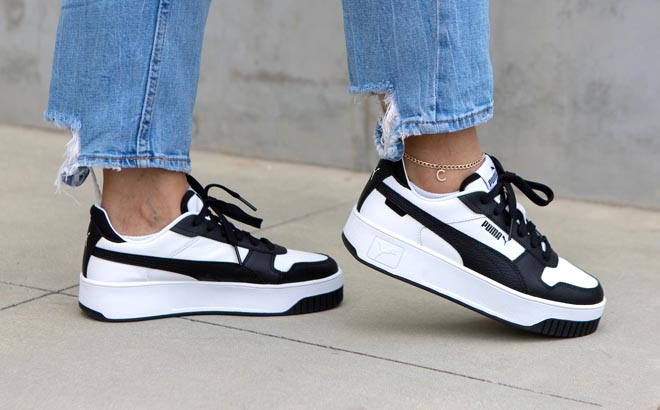 Puma Carina Street Platform Womens Sneakers white and black