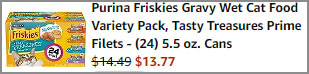 Purina Friskies Gravy Wet Cat Food 24 Pack Order Summary