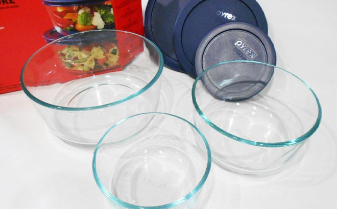 Pyrex Round Glass Storage 6 Piece Set