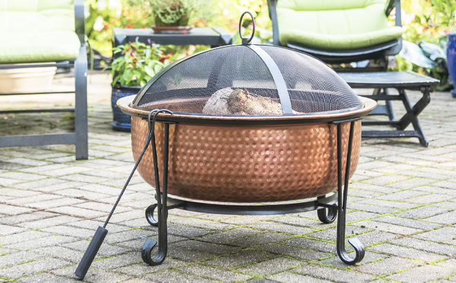 Pyrite Copper Wood Burning Outdoor Fire Pit