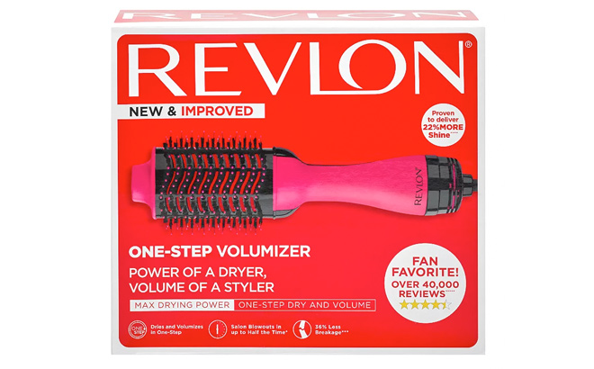 Revlon One Step Hair Dryer And Volumizer Hot Air Brush Pink Color