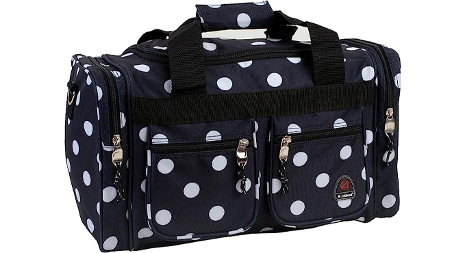 Rockland Duffel Bag in Black Dot Pattern