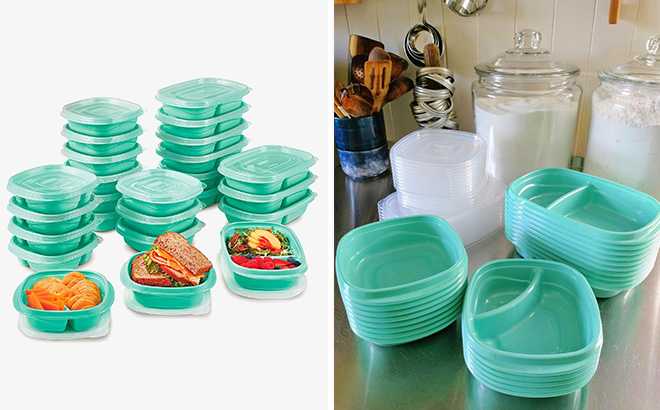 Rubbermaid 50 Piece Food Storage Containers Teal