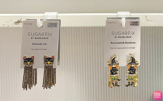 SUGARFIX by BaubleBar Scaredy Cat and Broomstick Business Earrings