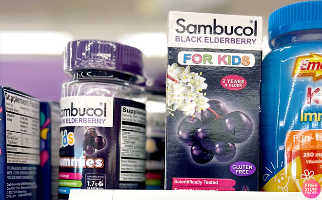 Sambucol Black Elderberry for Kids on a Shelf at CVS