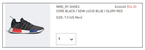 Screenshot Adidas NMD Shoes
