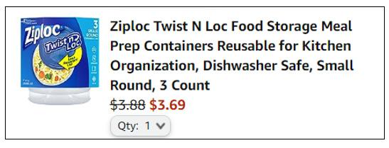 Ziploc Twist N Loc Reusable Food Storage Meal Prep Containers