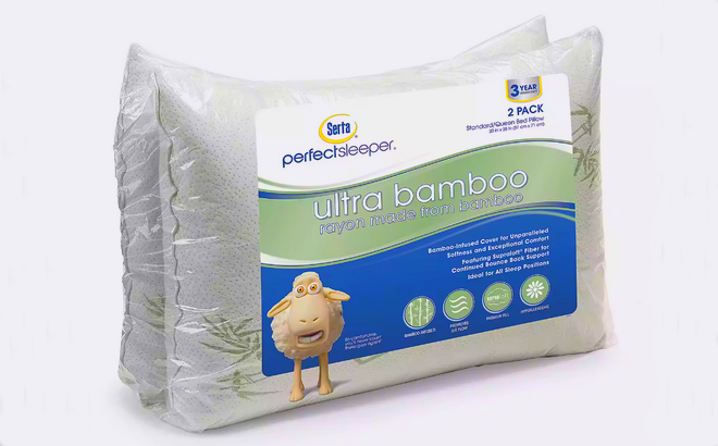 Serta Ultra Rayon from Bamboo 2 Pack Pillows