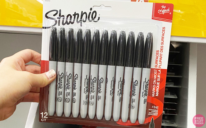 Sharpie 12-Count Black Fine Tip Permanent Markers