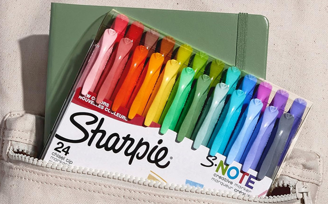 Sharpie S Note 24 Count Creative Markers Inside a Backpack Pocket