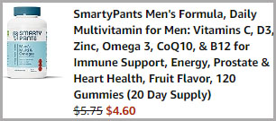 Smarty Pants 120 Count Mens Vitamins Order Summary