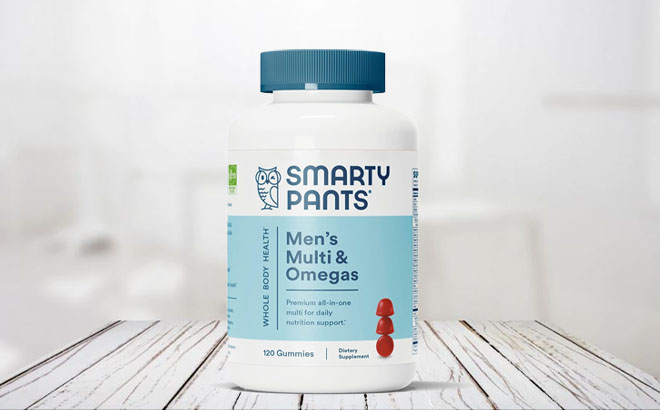 Smarty Pants 120 Count Mens Vitamins on a Table
