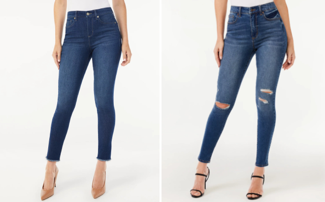 Sofia Vergara Womens Sofia Skinny High Rise Ankle Jeans