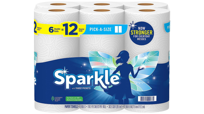 Sparkle Pick A Size Paper Towels 6 Double Rolls