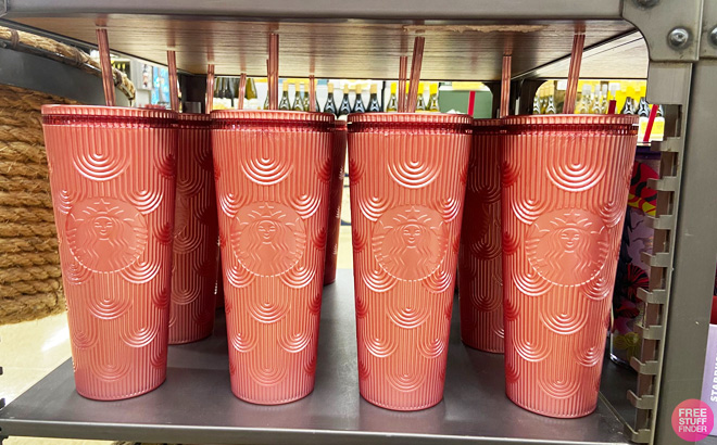 Starbucks Cold Cup Pink Shimmer Shell 24 oz Starbucks Cold Cup Pink Shimmer Shell 24 oz