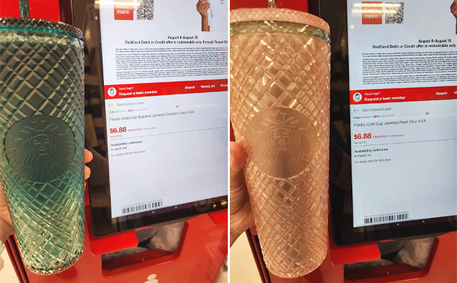 Starbucks Cold Cup Subzero Jeweled Gradient and Jeweled Pearl