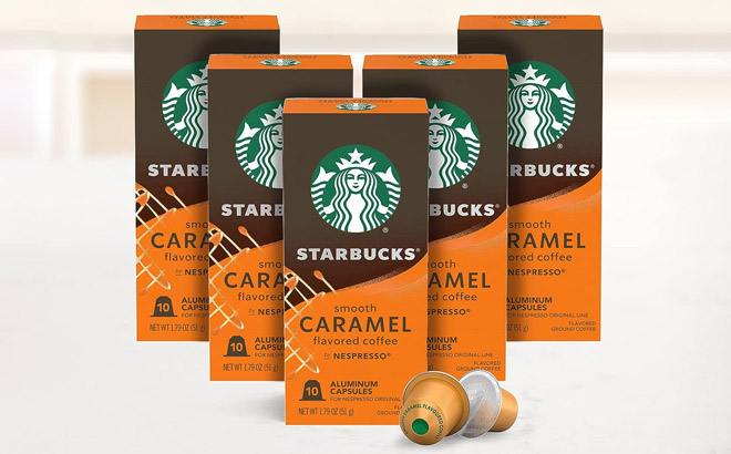 Starbucks Nespresso Original Line Caramel Flavored Coffee Pods 50 Count