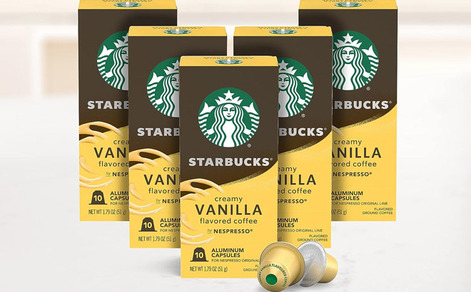 Starbucks Nespresso Original Line Vanilla Flavored Coffee Pods 50 Count